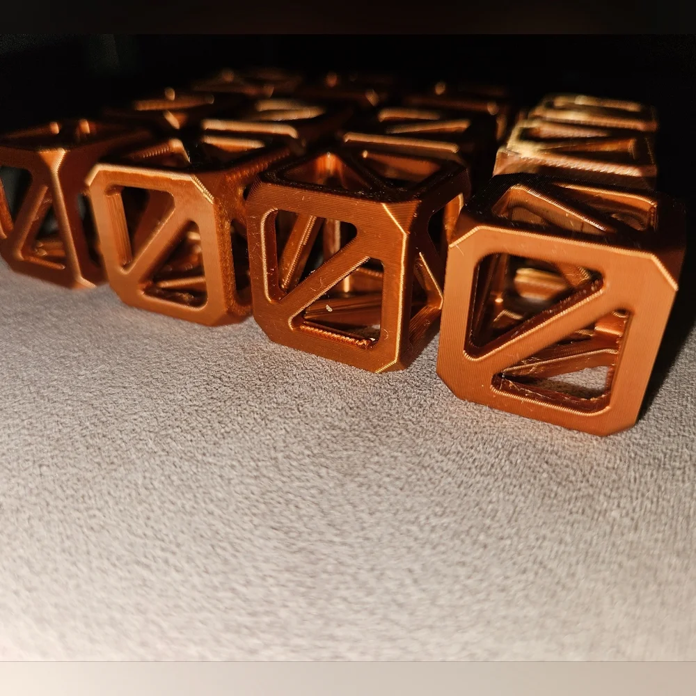 12 NEW Copper 3D Printed Stackable Tetracubes for Fishtank Aquarium 20 mm